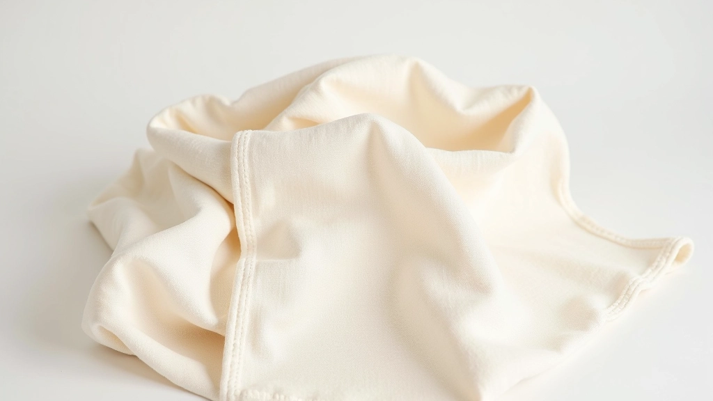 Folded natural linen fabric in neutral tones showing texture and quality